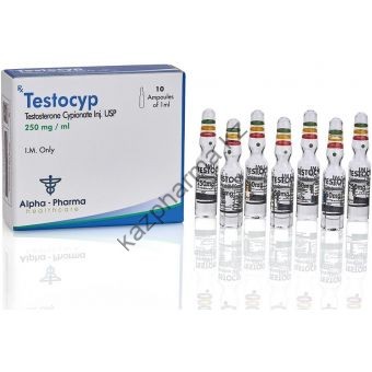 TestoCyp (Тестостерон ципионат) Alpha Pharma 10 ампул по 1мл (1амп 250 мг) - Шымкент